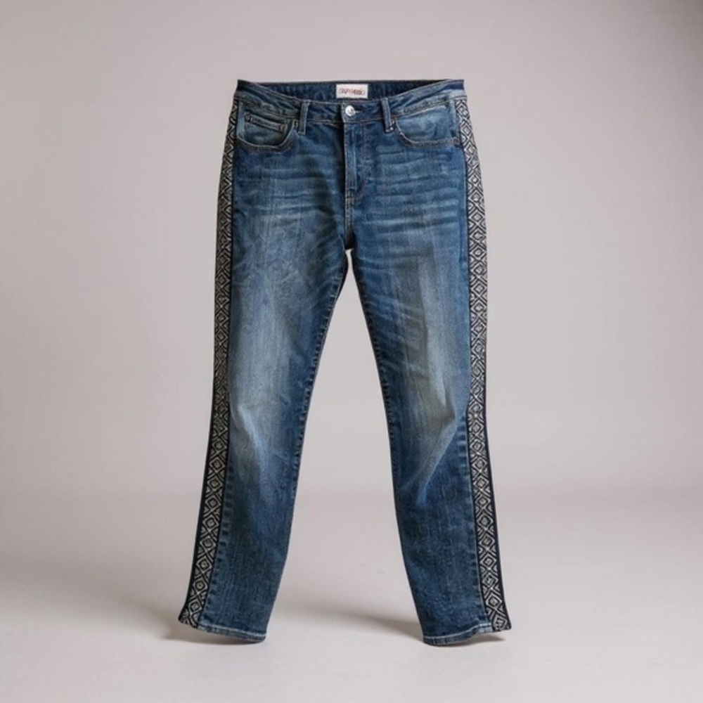 Driftwood Jackie High Rise Skinny Embroidered Jeans